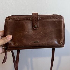 The Sak Tan Leather Adjustable Strap Crossbody